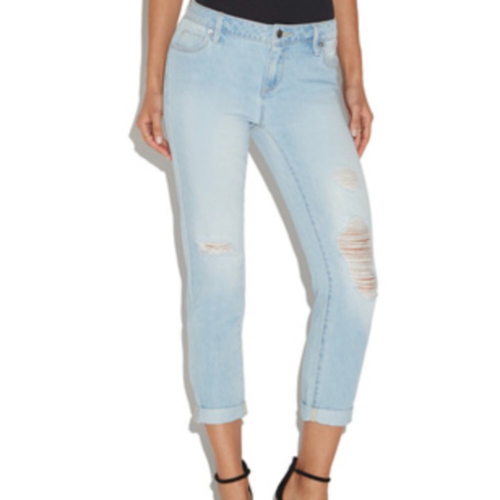 JustFab Cropped Slim Boyfriend Jeans